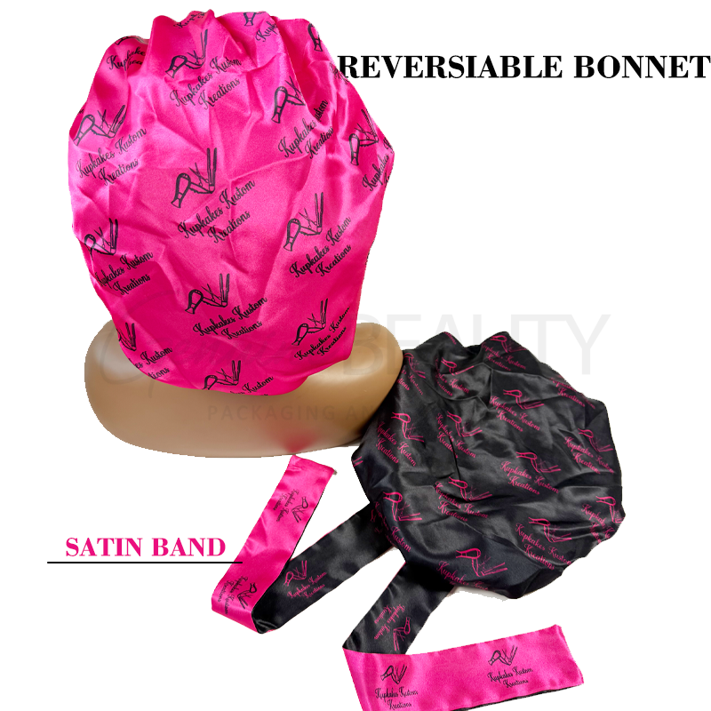 SATIN BONNET WITH TIE SATIN BAND