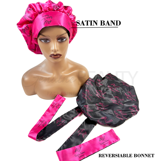 SATIN BONNET WITH TIE SATIN BAND